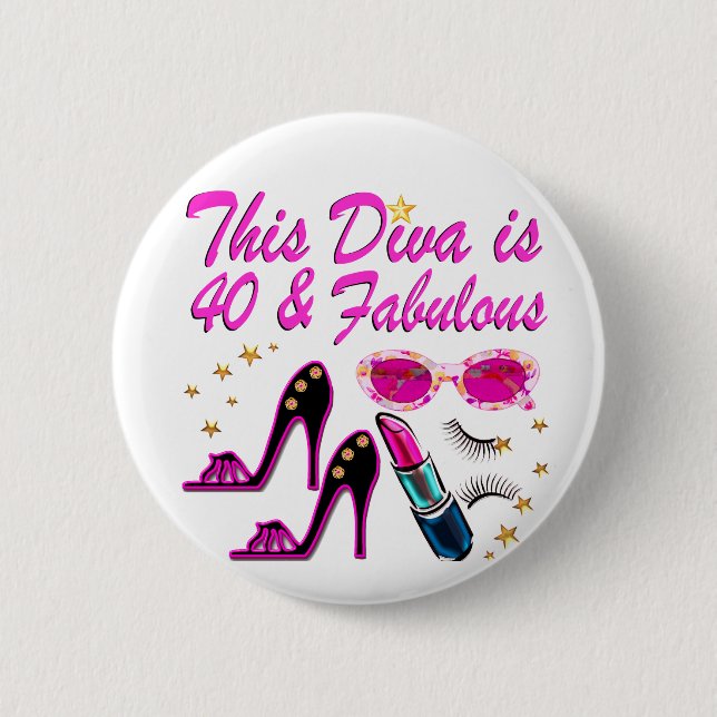 BADGE ROND 5 CM DZZZLING 40E DIVA (Devant)