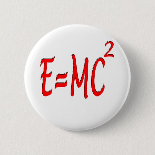 Badge Rond 5 Cm E = MC2 (rouges) (Devant)