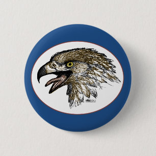 Badge Rond 5 Cm Eagle hurle