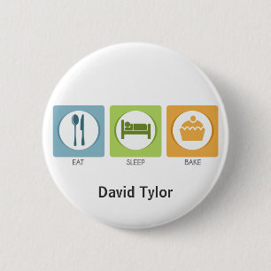 Badge Rond 5 Cm Eat Sleep Bake !