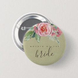 BADGE ROND 5 CM EAU COULEUR ROSE FLEUVE FOLIAGE MÈRE DE MARÉE