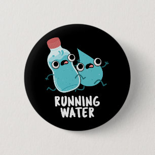 Badge Rond 5 Cm Eau courante amusante Parc aquatique foncé BG