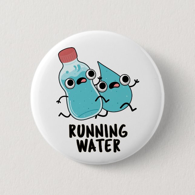 Badge Rond 5 Cm Eau courante amusante Plume à eau (Devant)