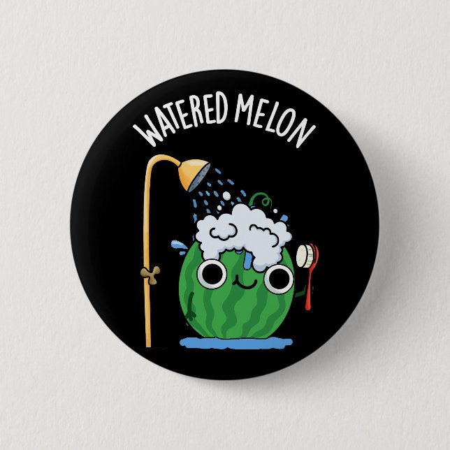 Badge Rond 5 Cm Eau Melon Funny Watermelon Pun Dark BG (Devant)