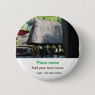 Badge Rond 5 Cm eau océan plage photo ajouter nom texte place été