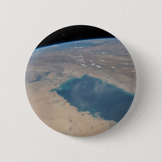 Badge Rond 5 Cm Eaux Bleues Tropicales Du Golfe Persique. (Devant)