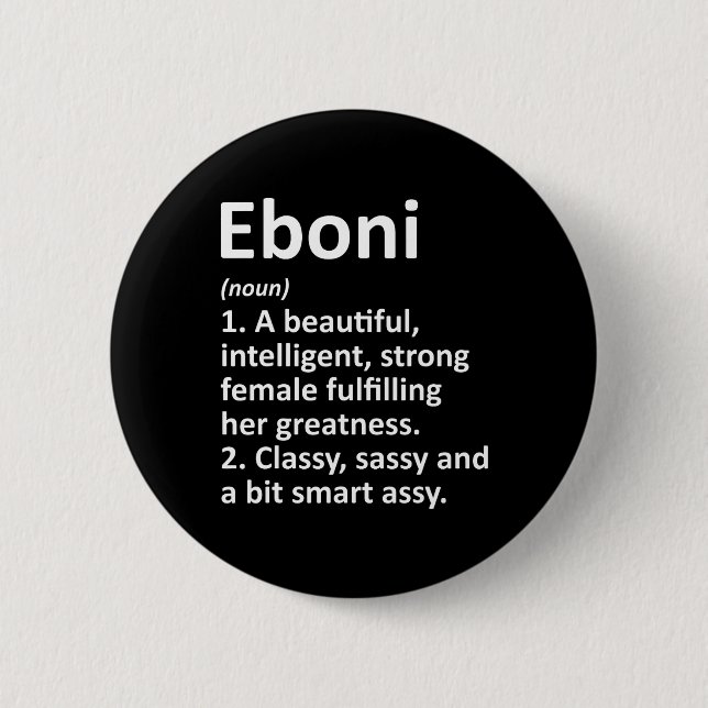 Badge Rond 5 Cm Eboni Définition Nom personnalisé Drôle Noël (Devant)