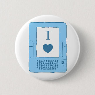 Badge Rond 5 Cm ebooks du coeur i (bleus)