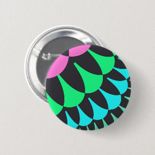 Badge Rond 5 Cm Écales bleu clair et vert