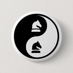 Badge Rond 5 Cm Échecs de Yin Yang