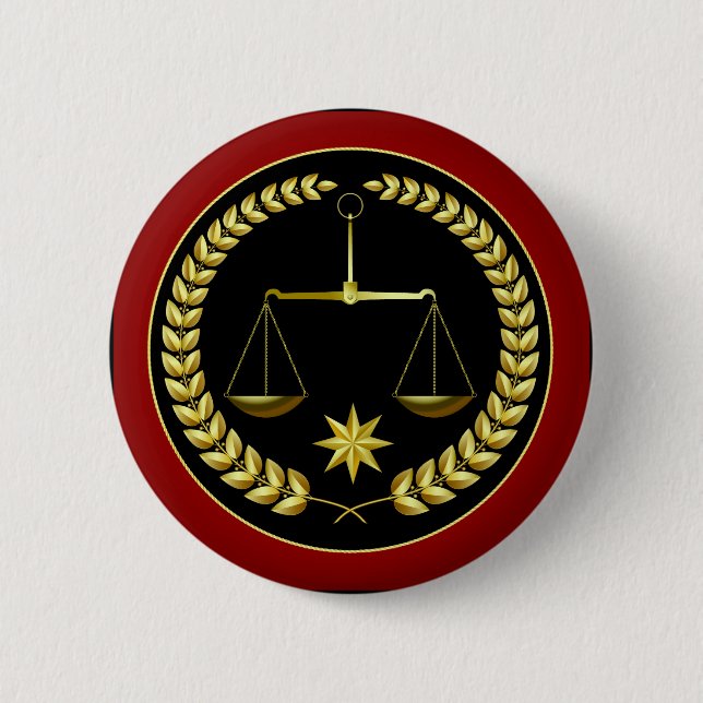 Badge Rond 5 Cm Échelles de justice (Devant)