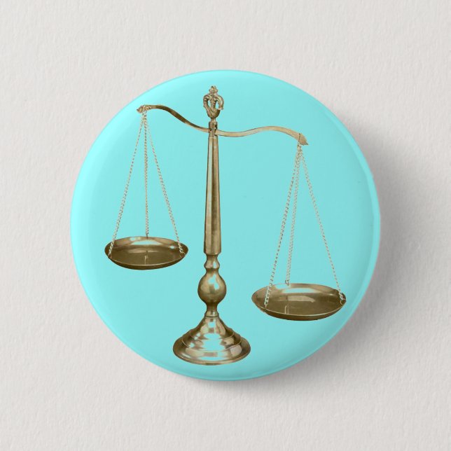 Badge Rond 5 Cm échelles d'or de justice (Devant)