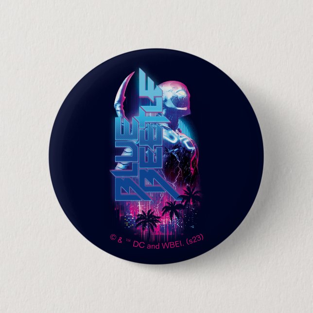 Badge Rond 5 Cm Éclairage de la ville rétrovague de dendroctones b (Devant)