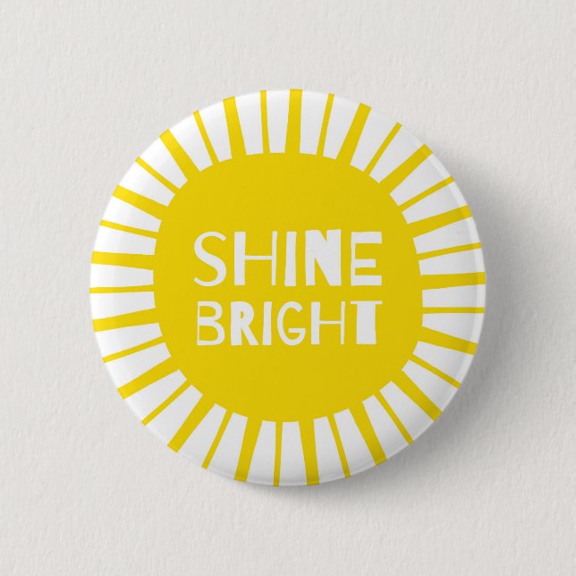 Badge Rond 5 Cm Éclat lumineux, insigne de soleil, audacieux jaune (Devant)