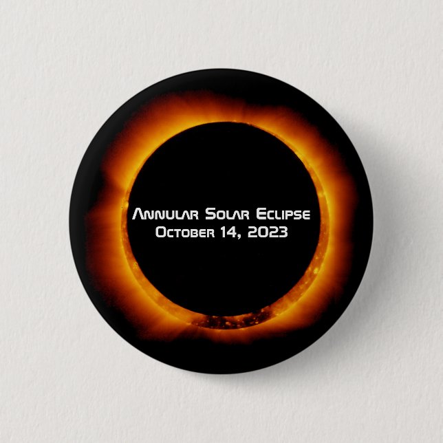 Badge Rond 5 Cm Éclipse solaire annuelle 2023 (Devant)