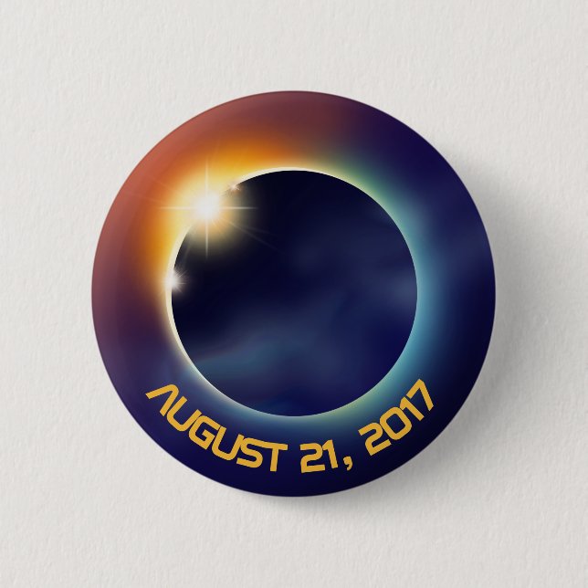 Badge Rond 5 Cm Éclipse solaire | Astronomie | Espace (Devant)