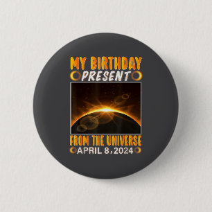 Badge Rond 5 Cm Éclipse solaire d'anniversaire 8 avril 2024 Éclips