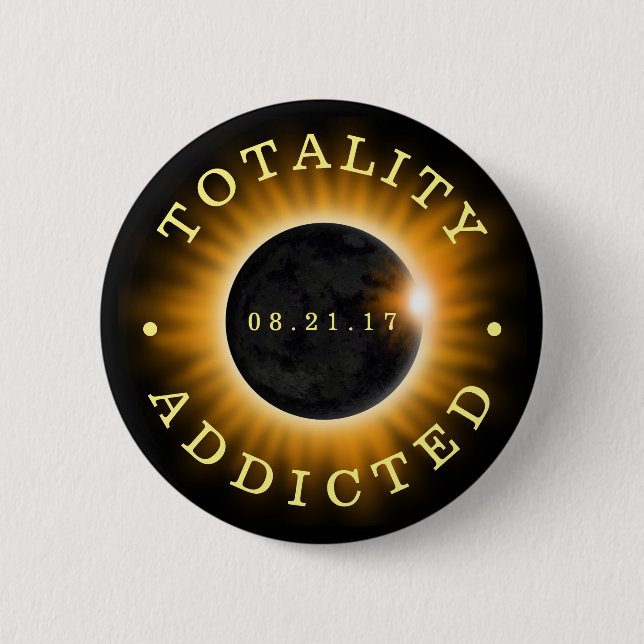Badge Rond 5 Cm Éclipse solaire dépendante 2017 de totalité (Devant)