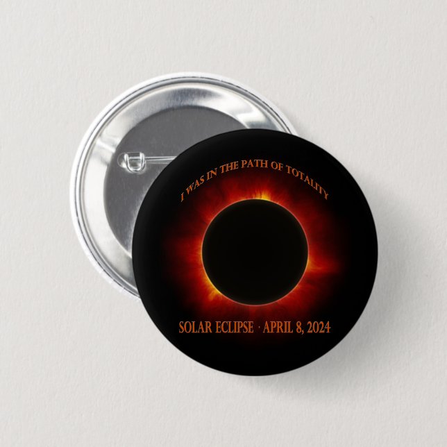 Badge Rond 5 Cm Éclipse solaire totale (Devant & derrière)