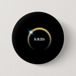 Badge Rond 5 Cm Éclipse solaire totale 4.8.2024
