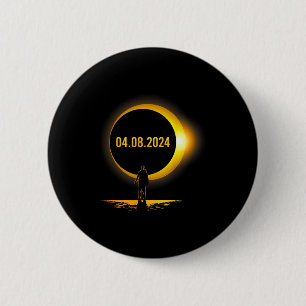 Badge Rond 5 Cm Éclipse solaire totale drôle d'Amérique 04 08 24