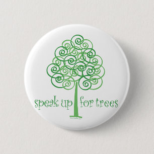 Badge Rond 5 Cm Eco-Friendly, Earth-Friendly, Love Trees
