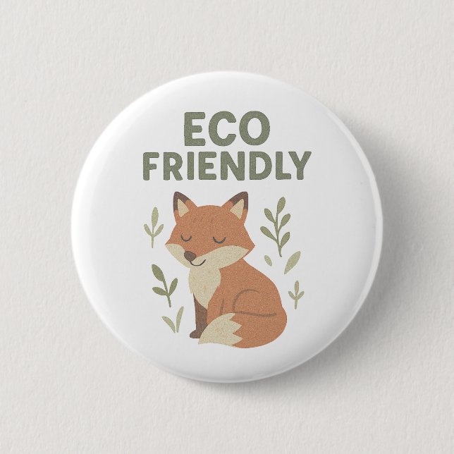 Badge Rond 5 Cm Eco Friendly Fox (Devant)