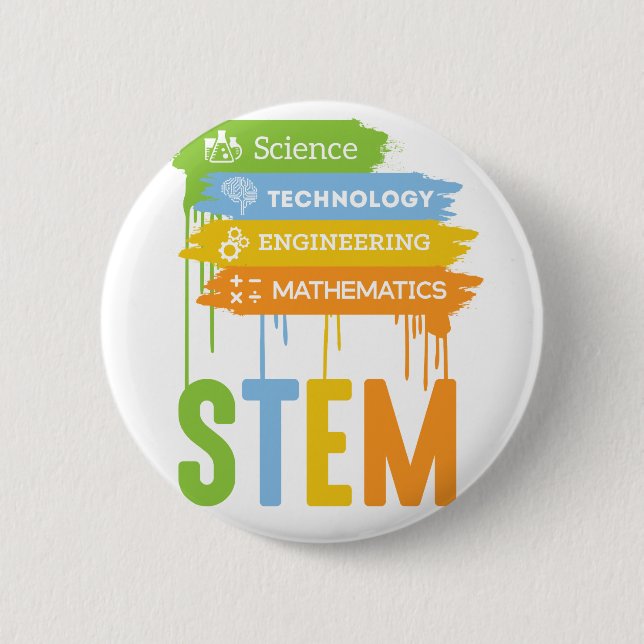 Badge Rond 5 Cm École de maths d'ingénierie de technologie de la (Devant)