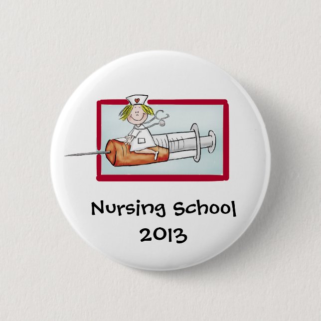 Badge Rond 5 Cm École d'infirmières - infirmière humoristique de (Devant)