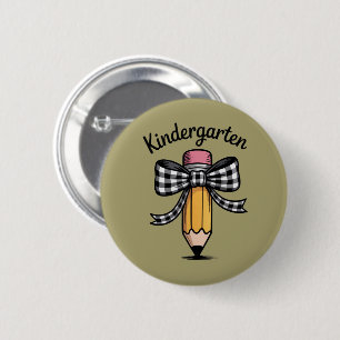 Badge Rond 5 Cm École maternelle crayon arc coquette enseignante