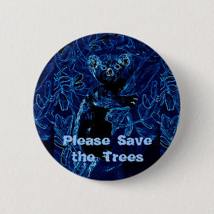Badge Rond 5 Cm Économies bleues de koala nos arbres