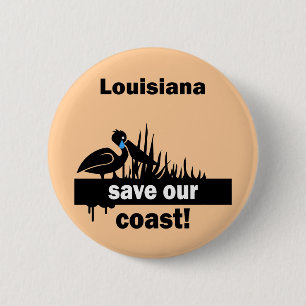 Badge Rond 5 Cm Économies de la Louisiane notre côte