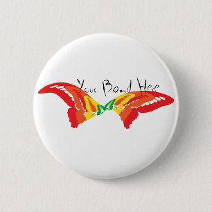 Badge Rond 5 Cm Écriture de papillon