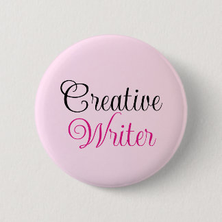 Badge Rond 5 Cm Écrivain créatif Pastel Pink