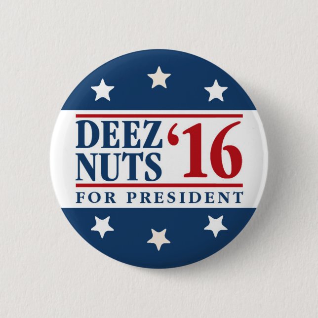 Badge Rond 5 Cm Écrous de Deez pour le président (Devant)