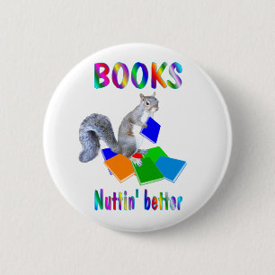 Badge Rond 5 Cm Écureuil de livres