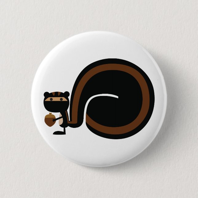 Badge Rond 5 Cm Écureuil de Ninja (Devant)