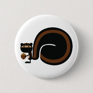 Badge Rond 5 Cm Écureuil de Ninja