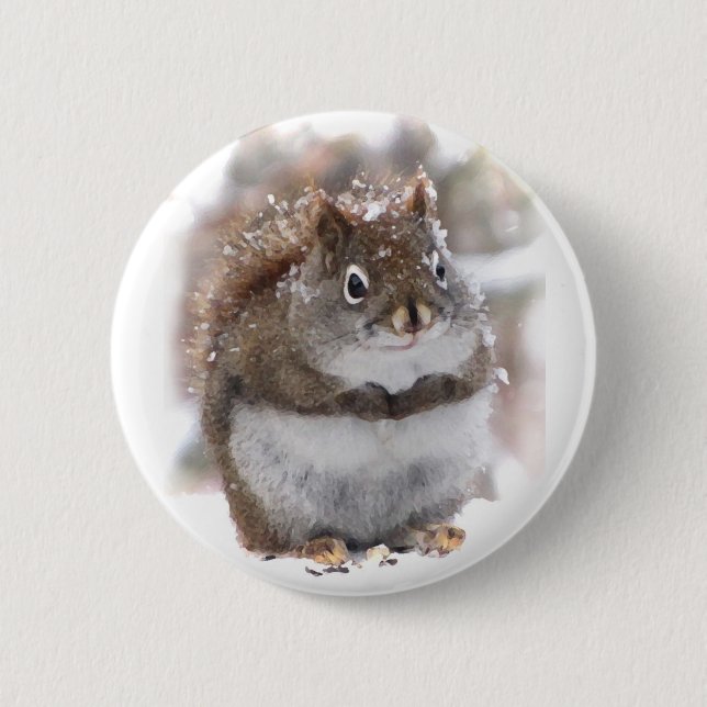 Badge Rond 5 Cm Écureuil doux (Devant)