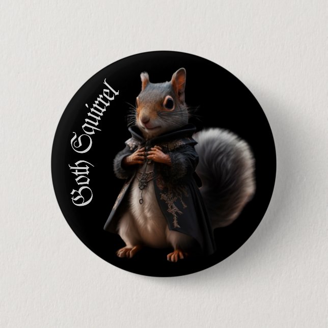 Badge Rond 5 Cm Écureuil gothique Grunge gothique (Devant)