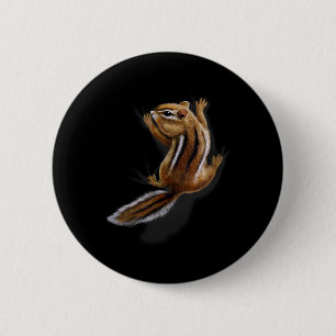 Badge Rond 5 Cm Écureuil grimpant, tamia joueur
