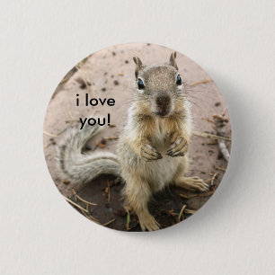 Badge Rond 5 Cm écureuil indiquant je t'aime