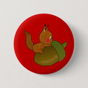 Badge Rond 5 Cm écureuil mignon de bébé
