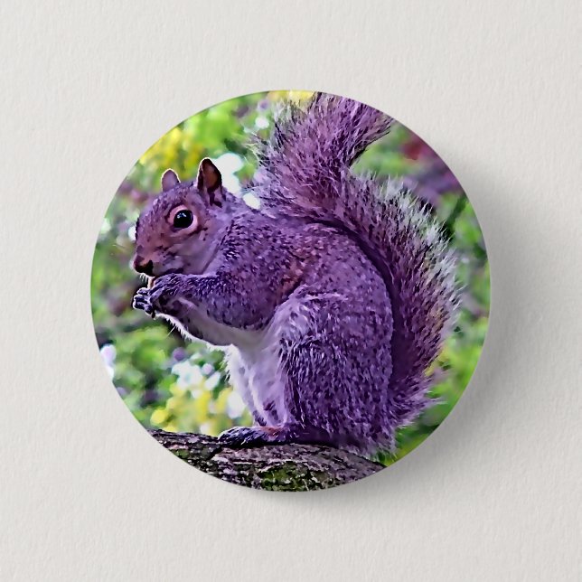 Badge Rond 5 Cm Écureuil pourpre (Devant)