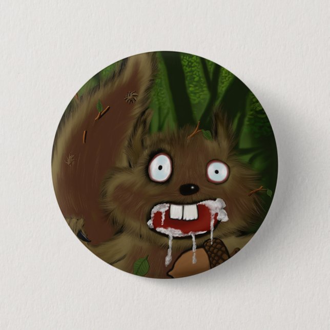 Badge Rond 5 Cm Écureuil Rabid (Devant)