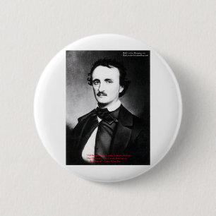 Badge Rond 5 Cm Edgar Allan Poe "La religion est" Citation Cadeaux