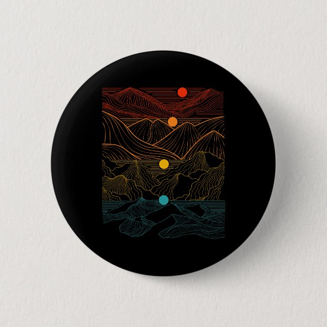 Badge Rond 5 Cm Edm Techno Sun Moon Music Festival Dancing D (Devant)