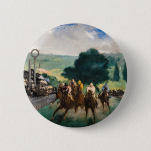Badge Rond 5 Cm Edouard Manet - Les courses à Longchamp