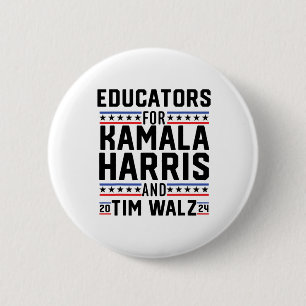 Badge Rond 5 Cm Educateurs Pour Kamala Harris Et Tim Wheimer 2024