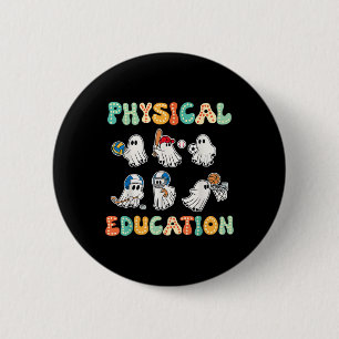 Badge Rond 5 Cm Éducation Physique Cadeau Halloween Ghosts Pour Sp
